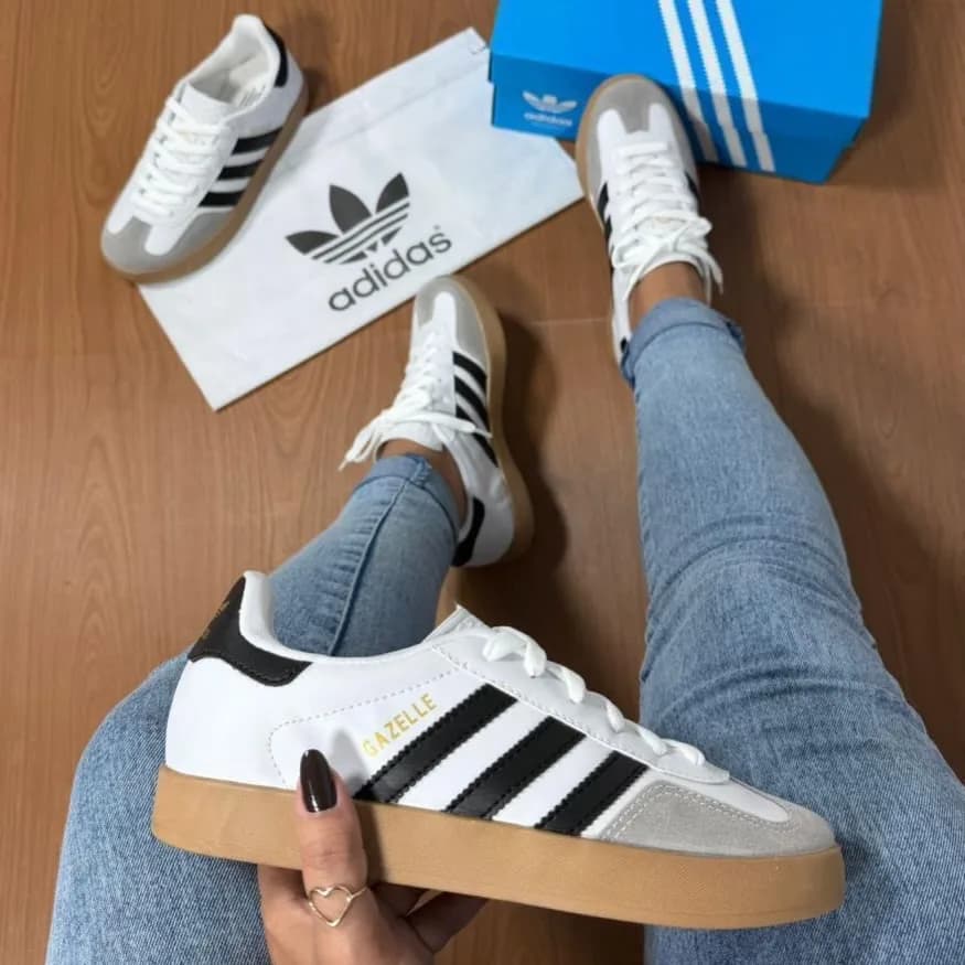Adidas Gazelle preto e prata